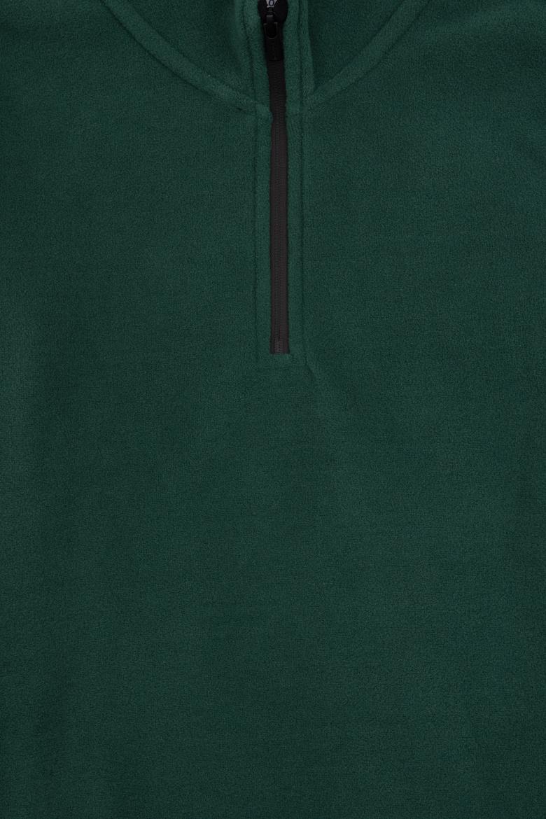 Erkek Çocuk Koyu Yeşil Yarım Fermuarlı Sweatshirt - 50313841007