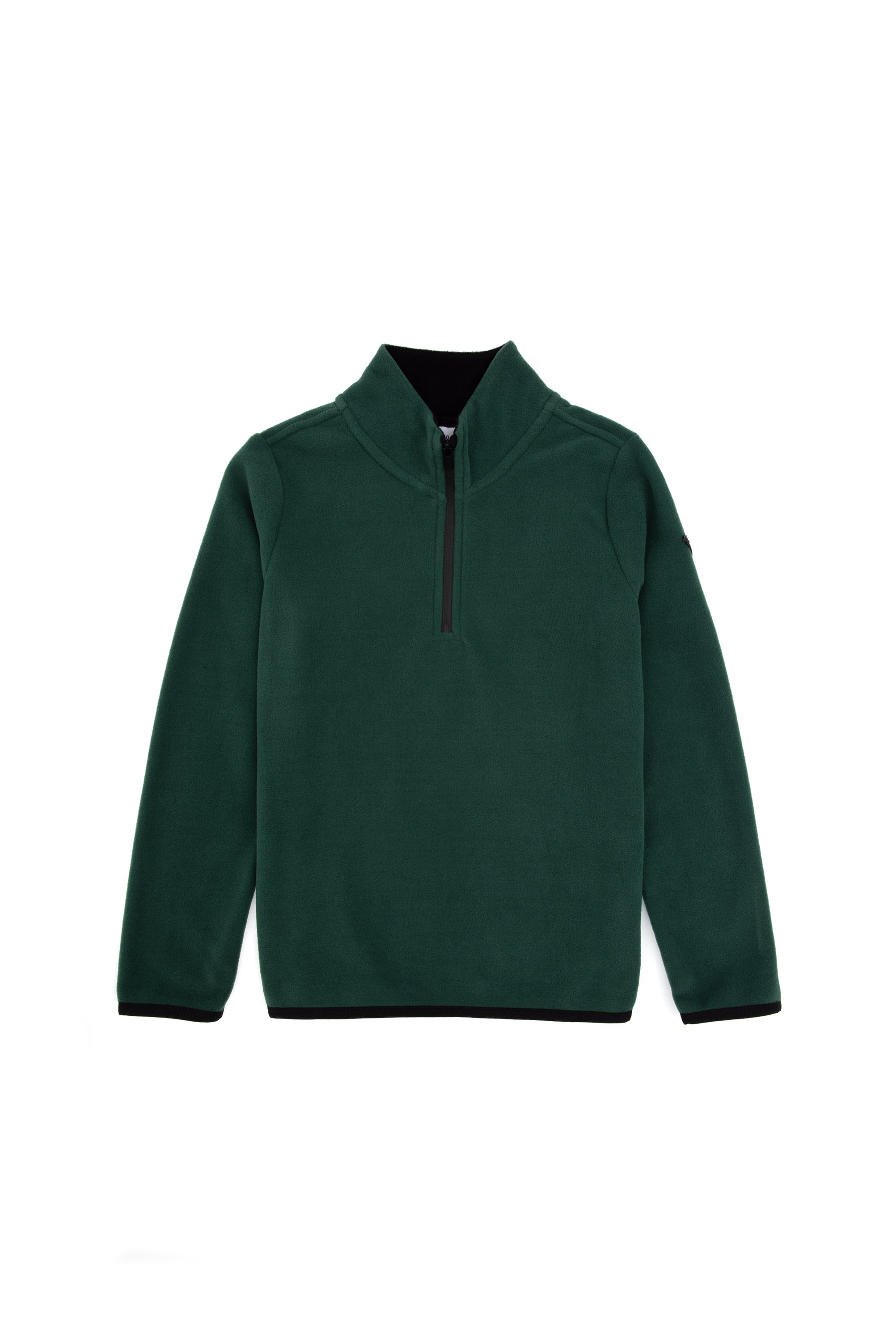 Erkek Çocuk Koyu Yeşil Yarım Fermuarlı Polar Sweatshirt - Image 5
