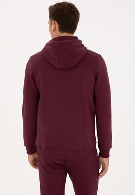 Erkek Regular Fit Koyu Bordo Şardonlu Örme Hırka - 50313755091