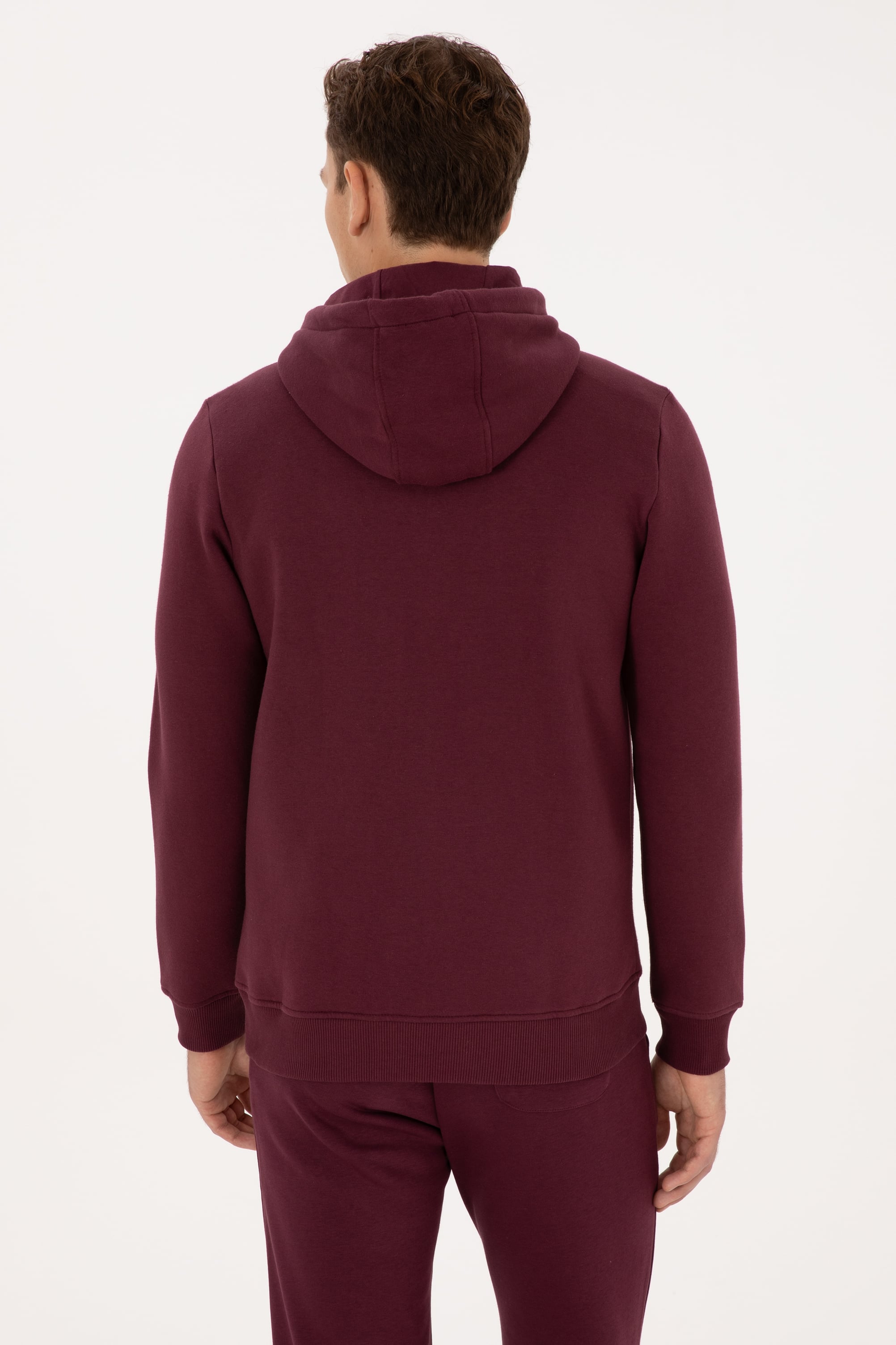 Erkek Regular Fit Koyu Bordo Şardonlu Örme Hırka - Image 5