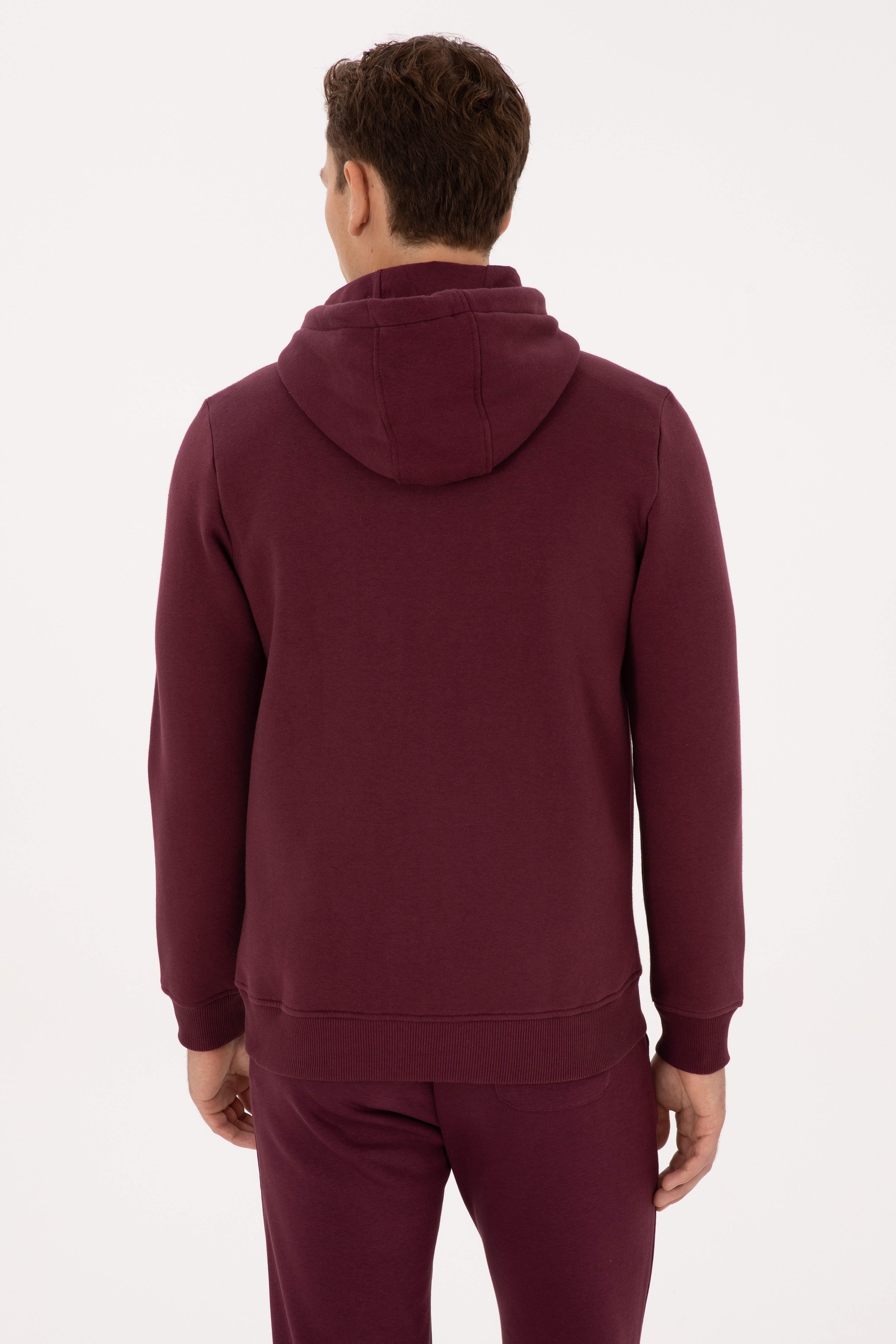 Erkek Regular Fit Koyu Bordo Şardonlu Örme Hırka