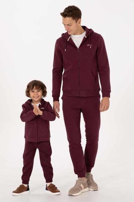 Erkek Regular Fit Koyu Bordo Şardonlu Örme Hırka