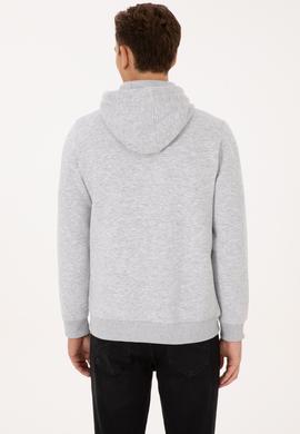 Erkek Regular Fit Açık Gri Şardonlu Örme Hırka - 50313755121