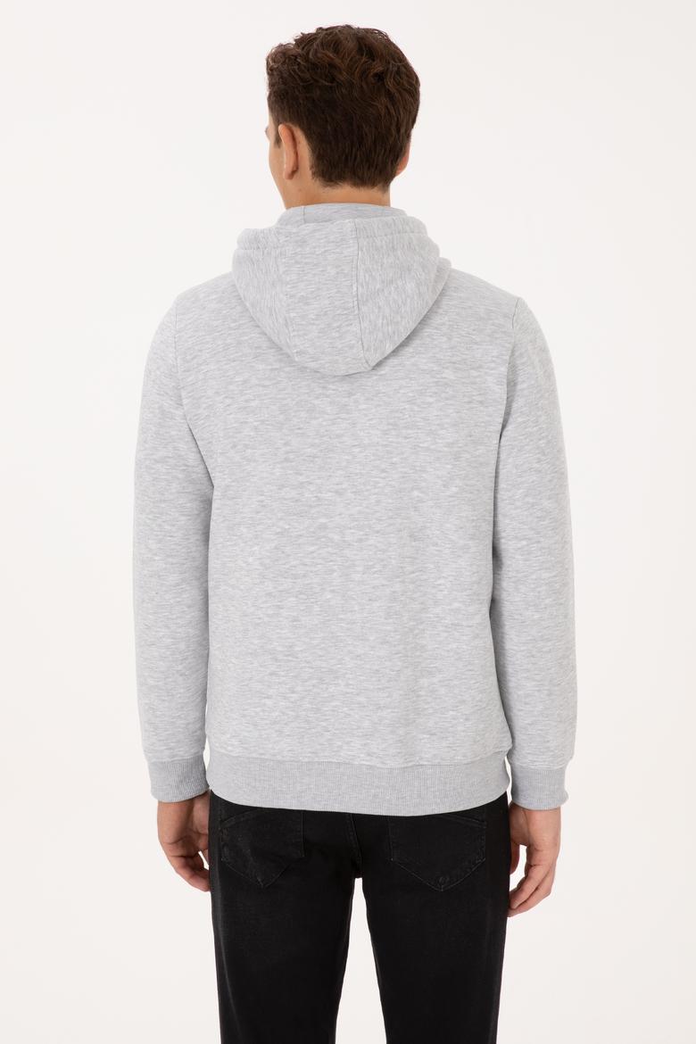 Erkek Regular Fit Açık Gri Şardonlu Örme Hırka - 50313755121