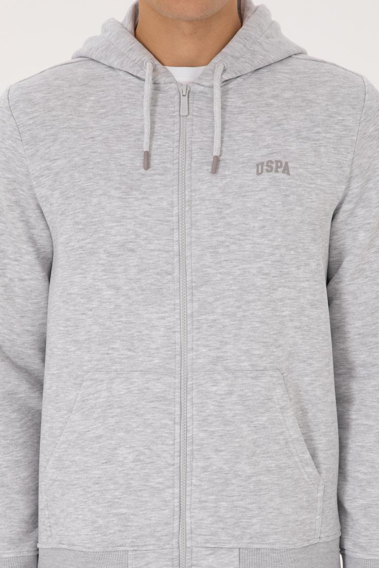 Erkek Regular Fit Açık Gri Şardonlu Örme Hırka - 50313755121