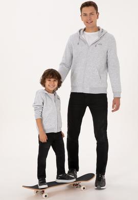 Erkek Regular Fit Açık Gri Şardonlu Örme Hırka - 50313755121