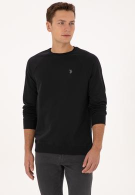 Erkek Regular Fit Bisiklet Yaka Siyah İnce Basic Sweatshirt - 50313752007