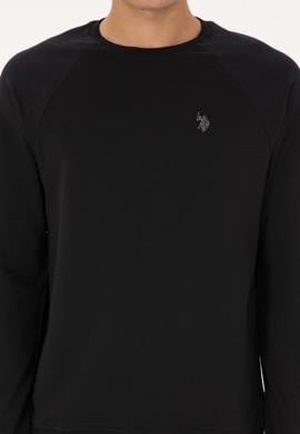 Erkek Regular Fit Bisiklet Yaka Siyah İnce Basic Sweatshirt - 50313752007