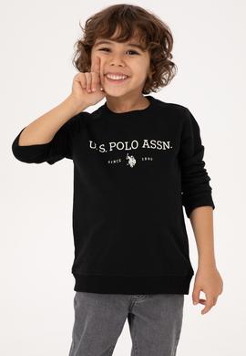 Erkek Çocuk Siyah Bisiklet Yaka Sweatshirt - 50313900073