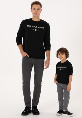 Erkek Çocuk Siyah Bisiklet Yaka Sweatshirt - 50313900073