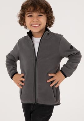 Erkek Çocuk Gri Fermuarlı Sweatshirt - 50313853015