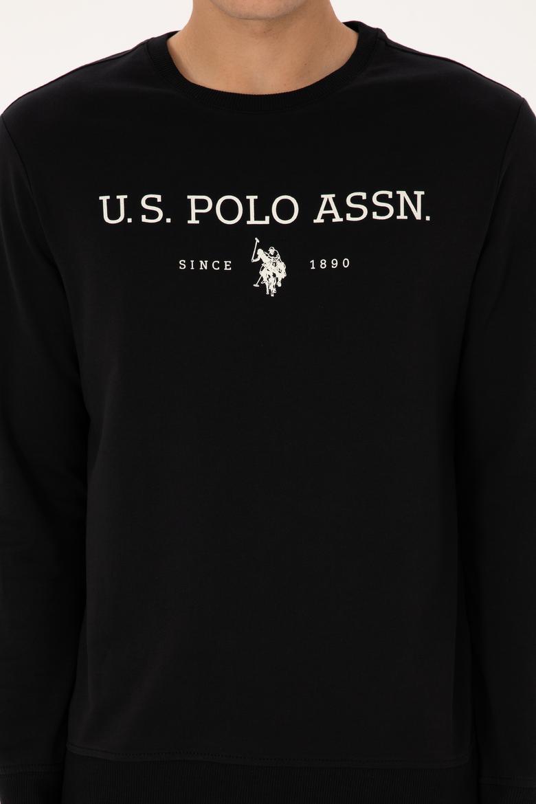 Erkek Regular Fit Bisiklet Yaka Siyah İnce Basic Sweatshirt - 50313743076