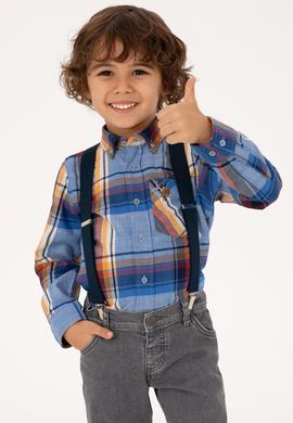 Erkek Çocuk Saks Uzun Kollu Gömlek - 50310196016