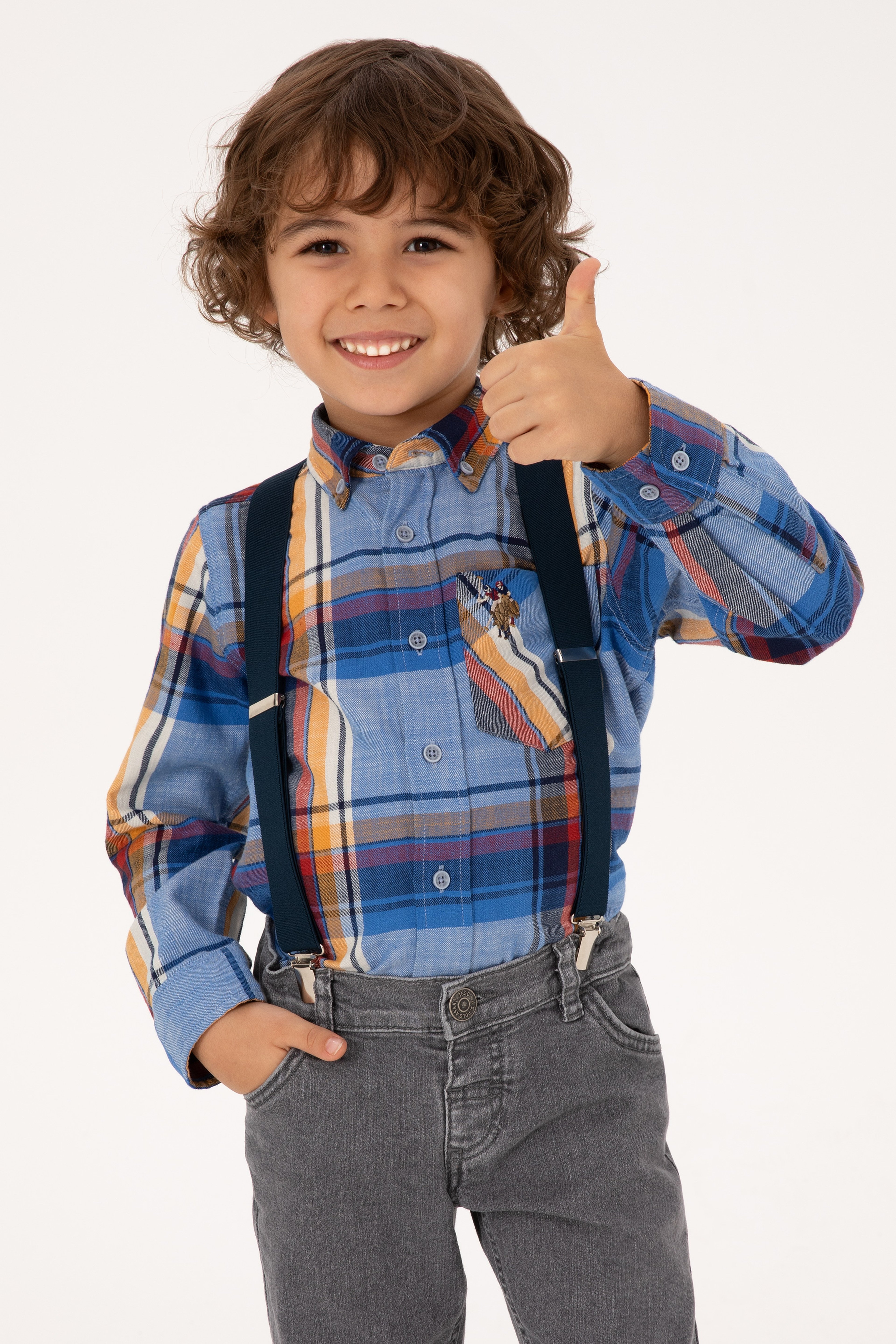 Erkek Çocuk Saks Uzun Kollu Gömlek - Image 3