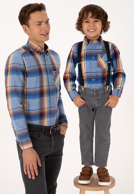 Erkek Çocuk Saks Uzun Kollu Gömlek - 50310196016