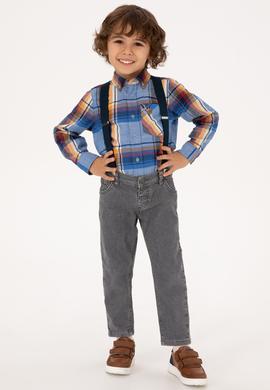 Erkek Çocuk Saks Uzun Kollu Gömlek - 50310196016