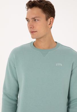 Erkek Comfort Fit Bisiklet Yaka Şardonlu Mint Basic Sweatshirt - 50313757154