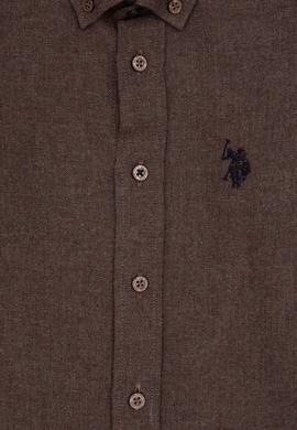 Erkek Çocuk Kahverengi Uzun Kollu Basic Gömlek - 50316769115