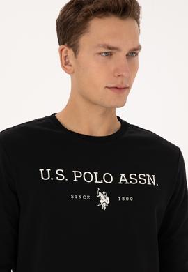 Erkek Regular Fit Bisiklet Yaka Siyah İnce Basic Sweatshirt - 50313743076