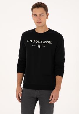 Erkek Regular Fit Bisiklet Yaka Siyah İnce Basic Sweatshirt - 50313743076