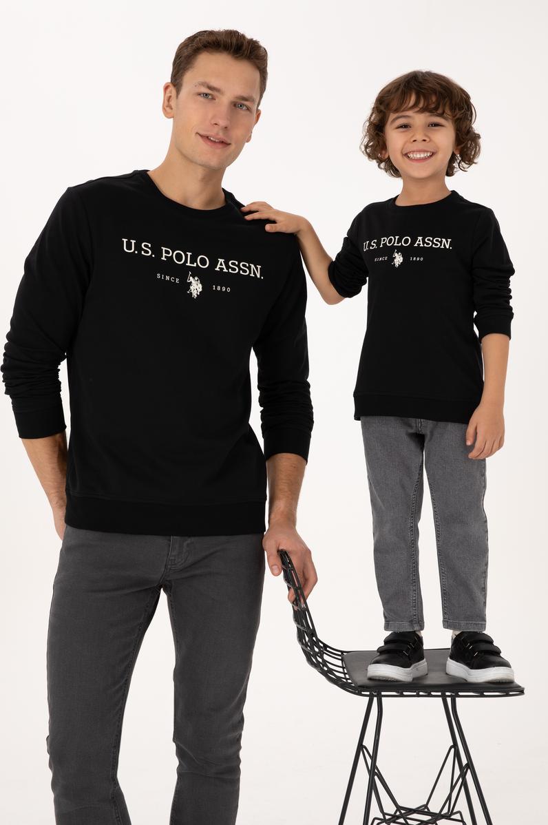 Erkek Regular Fit Bisiklet Yaka Siyah İnce Basic Sweatshirt