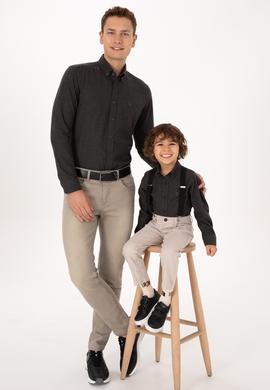 Erkek Siyah Uzun Kollu Basic Gömlek - 50316721015