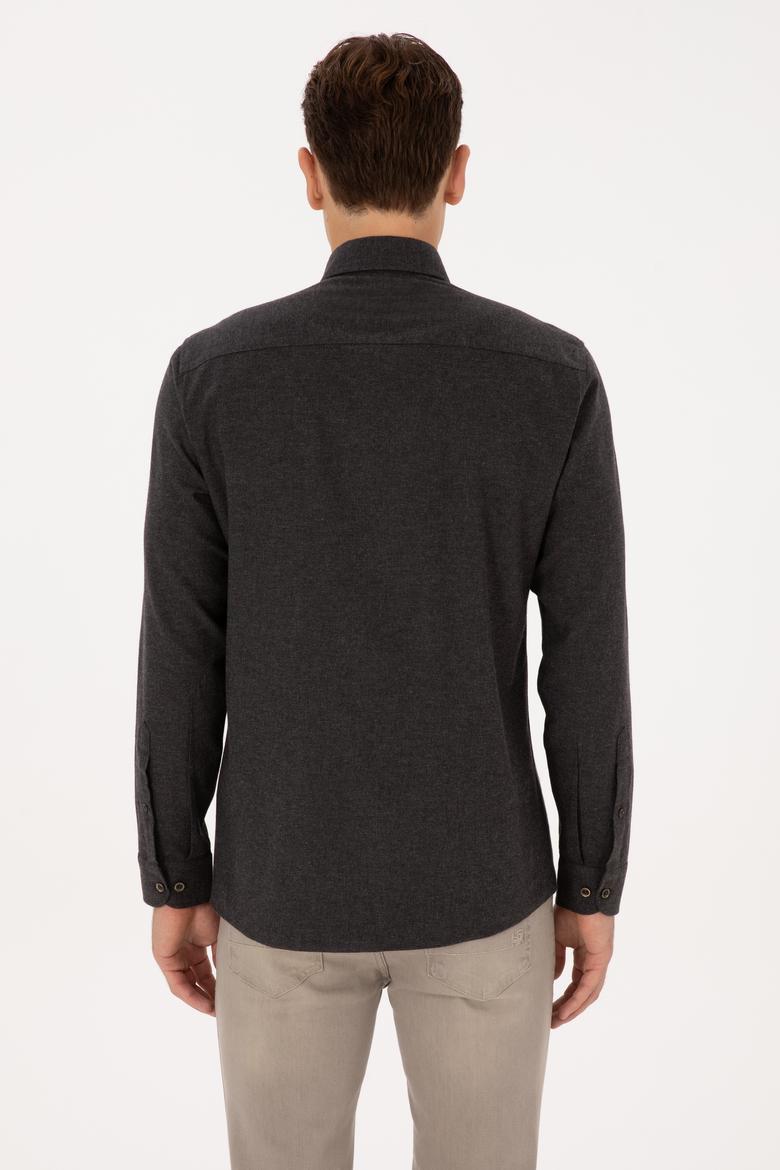 Erkek Siyah Uzun Kollu Basic Gömlek - 50316721015