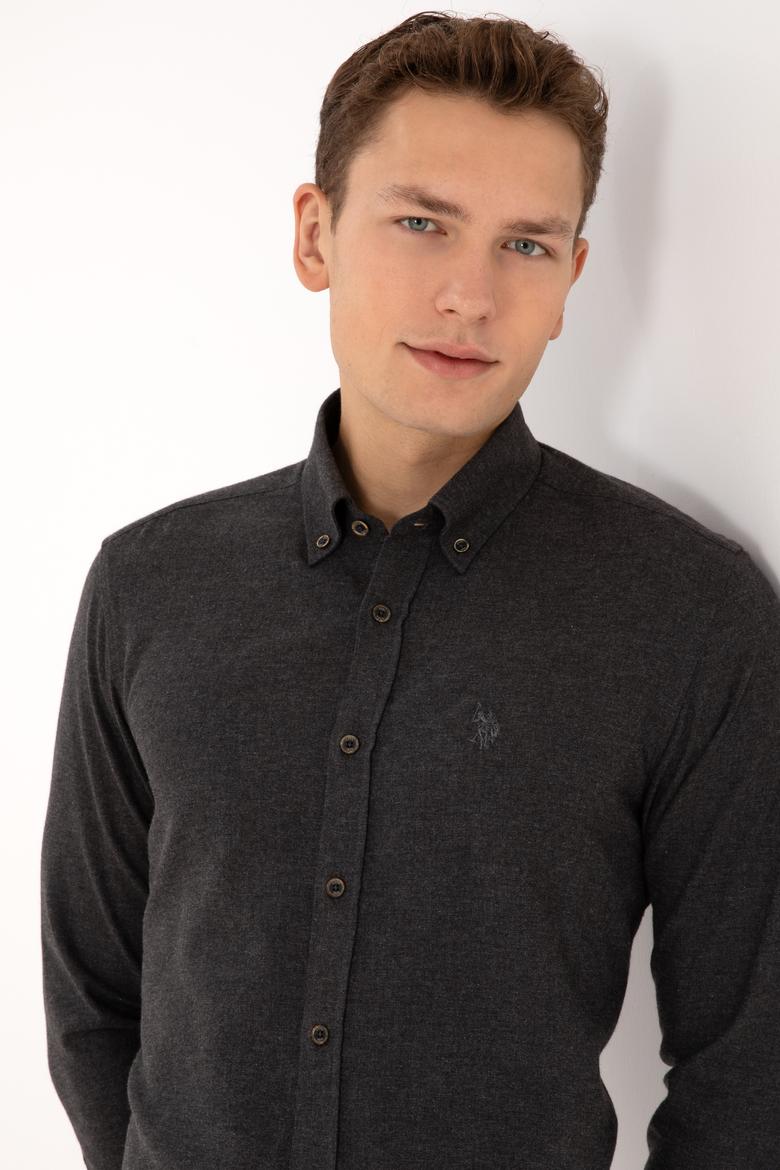 Erkek Siyah Uzun Kollu Basic Gömlek - 50316721015