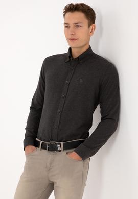 Erkek Siyah Uzun Kollu Basic Gömlek - 50316721015