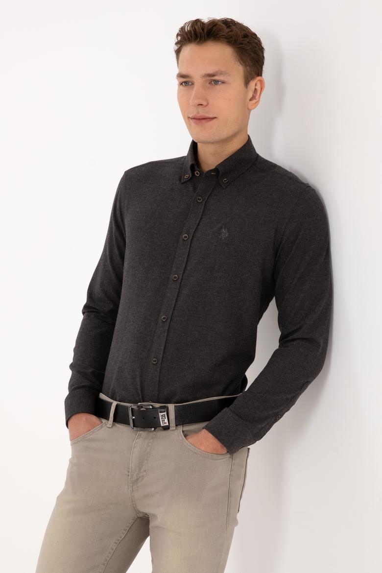 Erkek Siyah Uzun Kollu Basic Gömlek - 50316721015