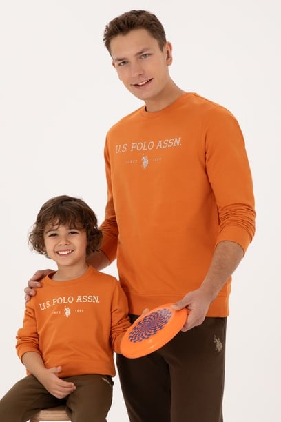 Erkek Regular Fit Bisiklet Yaka Bakır İnce Basic Sweatshirt