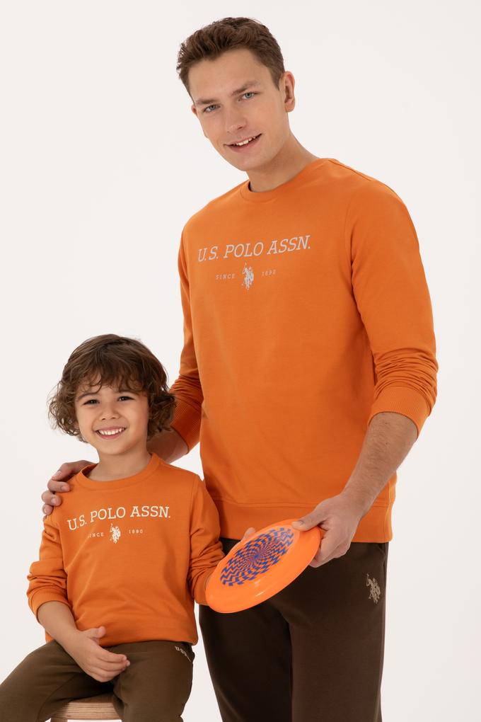 Erkek Regular Fit Bisiklet Yaka Bakır İnce Basic Sweatshirt