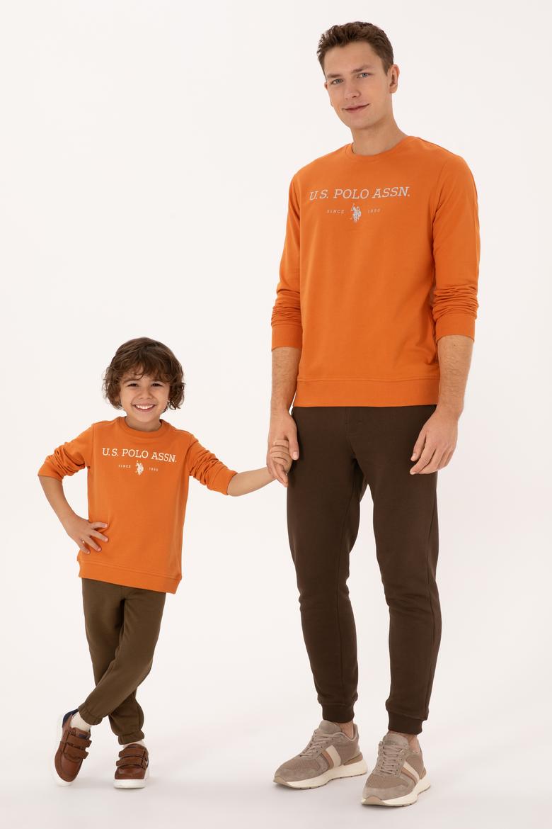 Erkek Regular Fit Bisiklet Yaka Bakır İnce Basic Sweatshirt - 50313743006