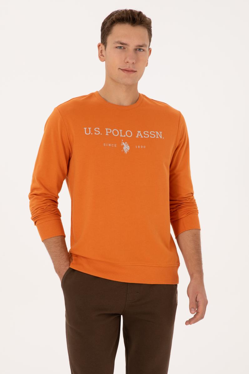 Erkek Regular Fit Bisiklet Yaka Bakır İnce Basic Sweatshirt