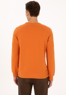 Erkek Regular Fit Bisiklet Yaka Bakır İnce Basic Sweatshirt - 50313743006