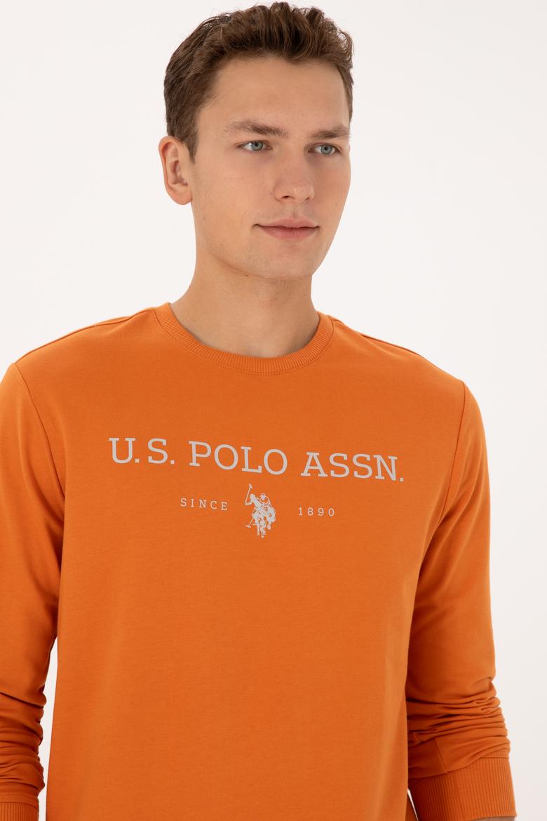 Erkek Regular Fit Bisiklet Yaka Bakır İnce Basic Sweatshirt - 50313743006