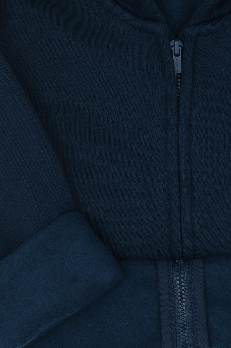 Erkek Çocuk Lacivert Fermuarlı Kapüşonlu Örme Hırka