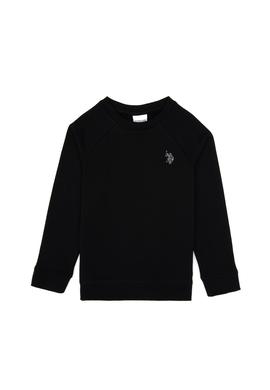 Erkek Çocuk Siyah Basic Bisiklet Yaka Sweatshirt - 50313832011