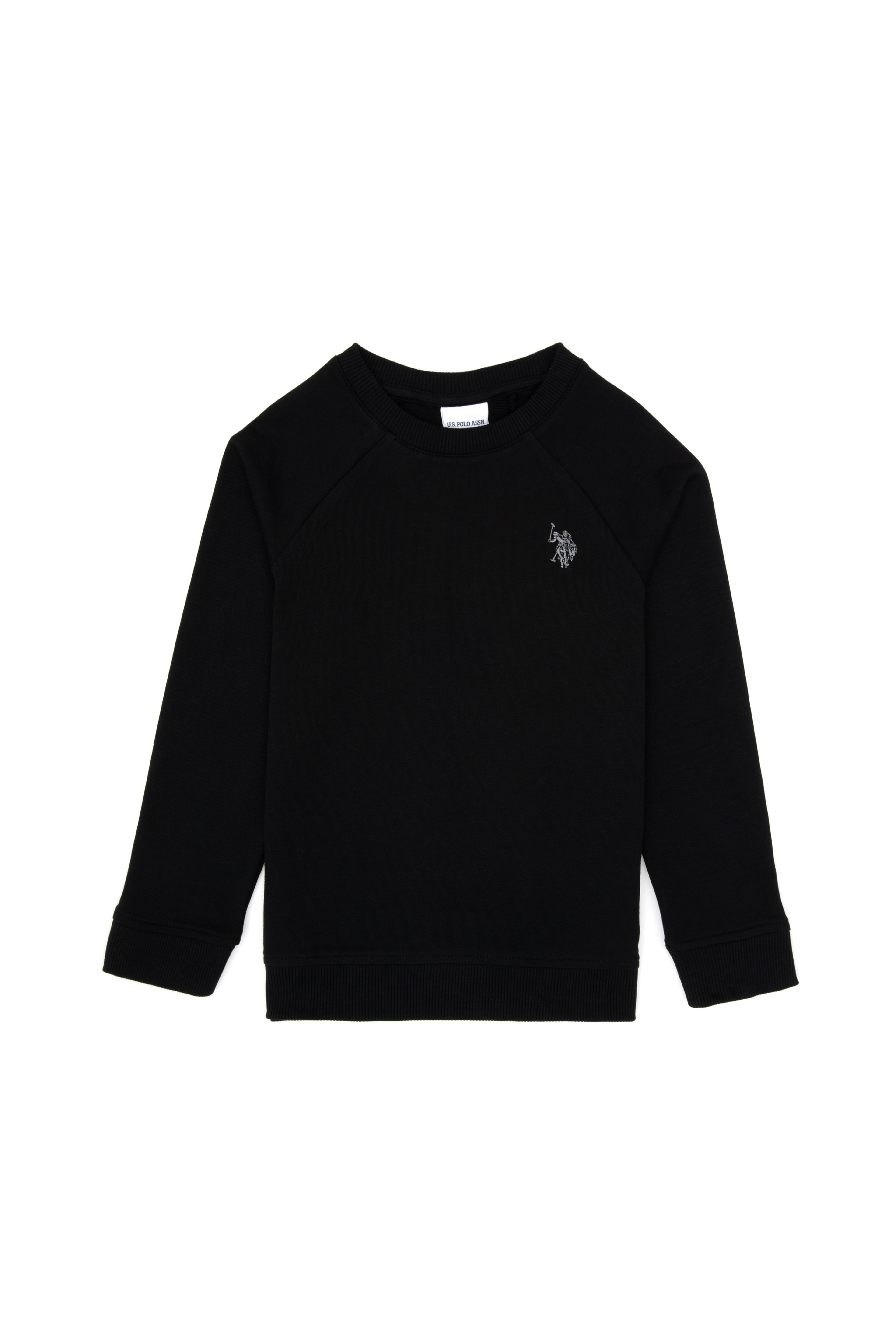 Erkek Çocuk Siyah Basic Bisiklet Yaka Sweatshirt