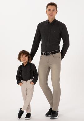 Erkek Çocuk Siyah Uzun Kollu Basic Gömlek - 50316769095
