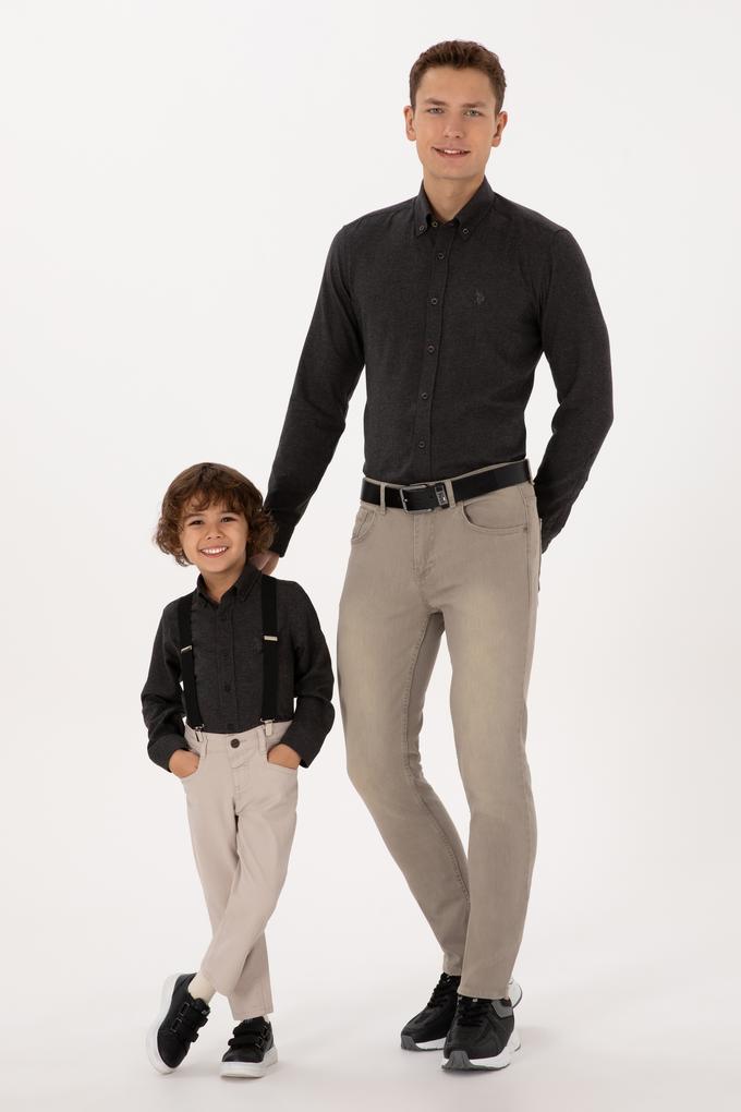 Erkek Çocuk Siyah Uzun Kollu Basic Gömlek