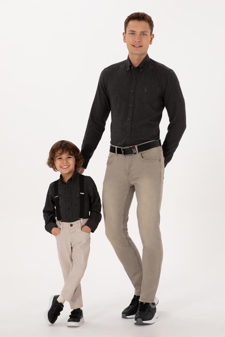 Erkek Çocuk Siyah Uzun Kollu Basic Gömlek