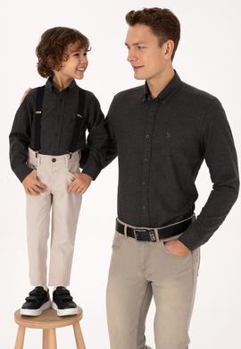 Erkek Çocuk Siyah Uzun Kollu Basic Gömlek - 50316769095
