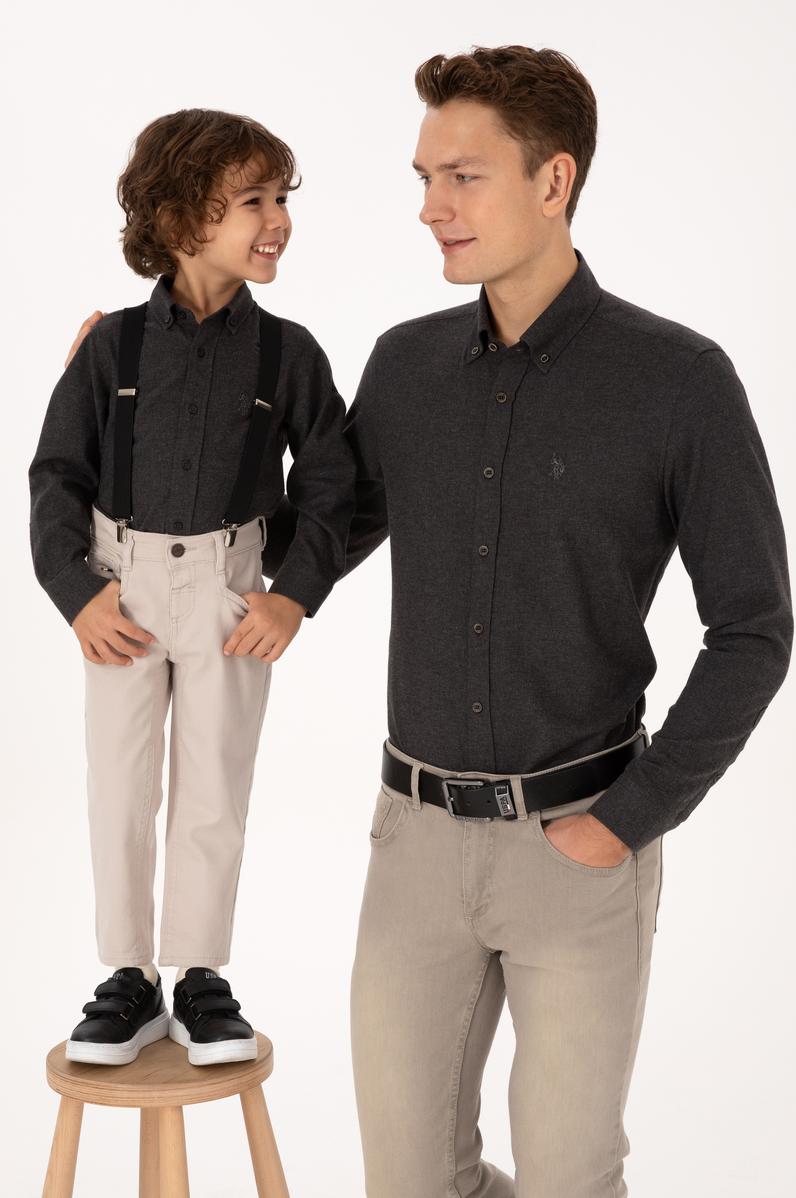 Erkek Çocuk Siyah Uzun Kollu Basic Gömlek