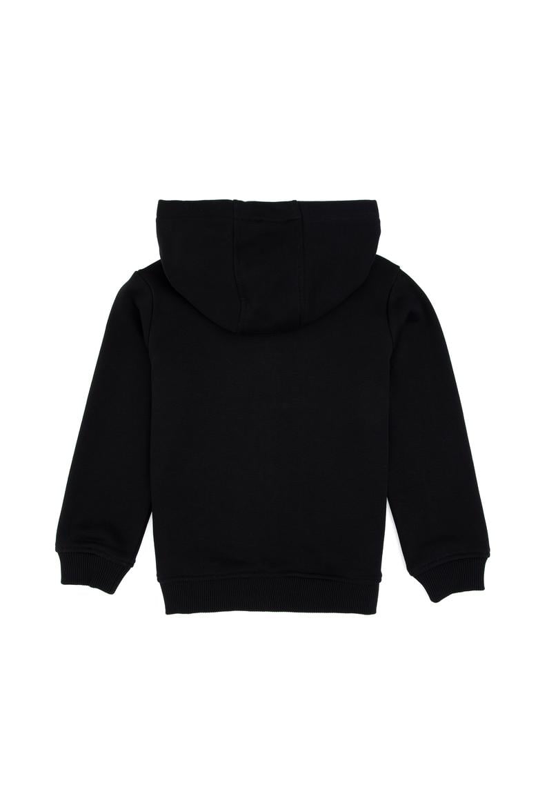 Erkek Çocuk Siyah Fermuarlı Kapüşonlu Sweatshirt - 50313844009