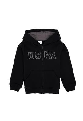 Erkek Çocuk Siyah Fermuarlı Kapüşonlu Sweatshirt - 50313844009