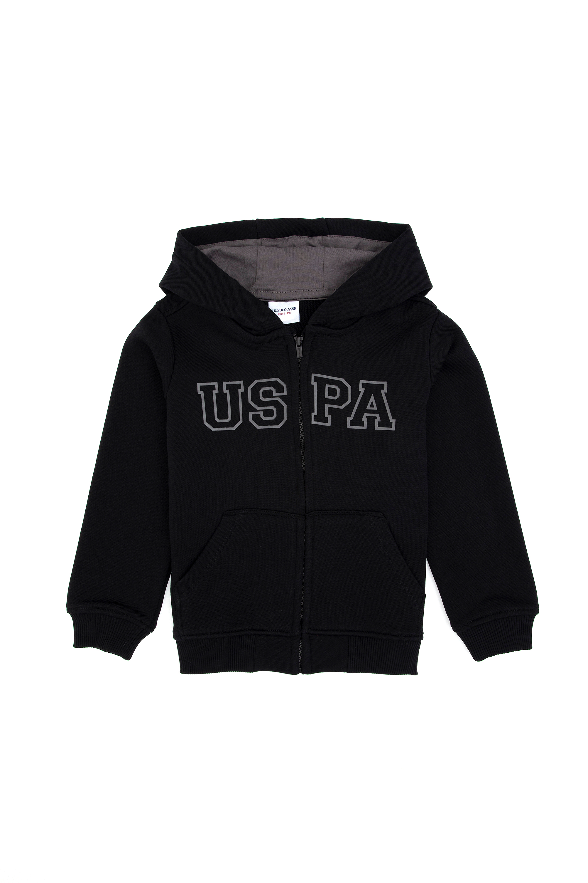 Erkek Çocuk Siyah Fermuarlı Kapüşonlu Sweatshirt - Image 5