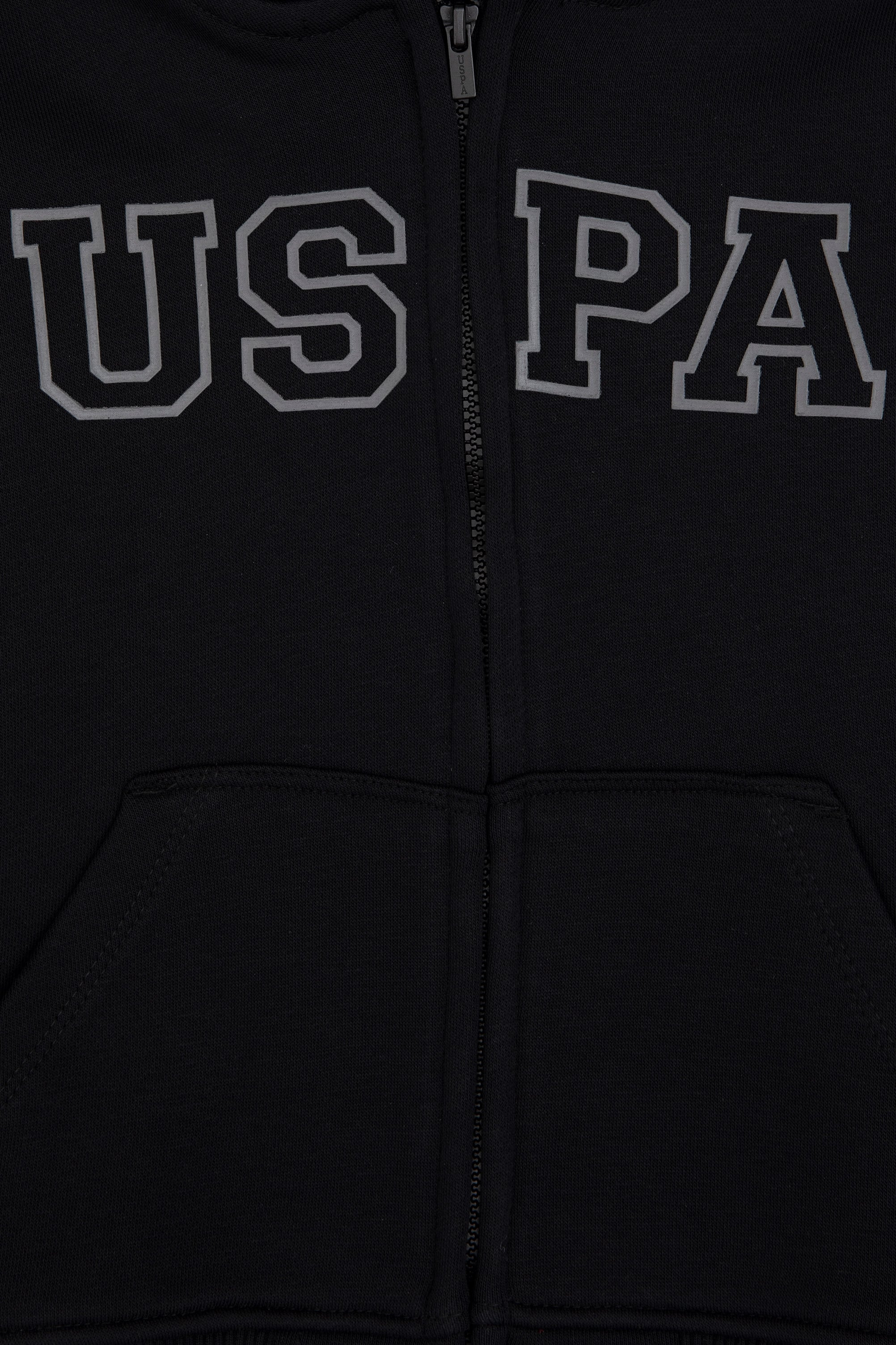 Erkek Çocuk Siyah Fermuarlı Kapüşonlu Sweatshirt - Image 7