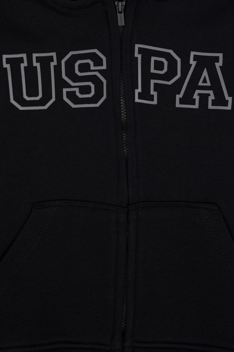 Erkek Çocuk Siyah Fermuarlı Kapüşonlu Sweatshirt