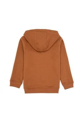 Erkek Çocuk Camel Kapüşonlu Basic Sweatshirt - 50313808161